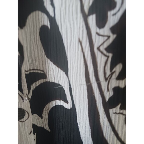 Chico's Peasant Boho Silk Maxi Skirt Size 1 ( S/M )Black White Ruffle Hem - Picture 5 of 7